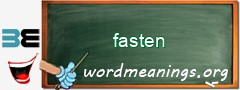 WordMeaning blackboard for fasten